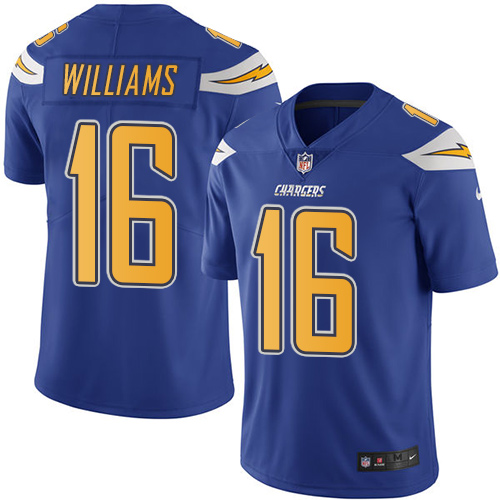 Nike Chargers #16 Tyrell Williams Electric Blue Men's Stitched NFL Limited Rush Jersey - Click Image to Close
